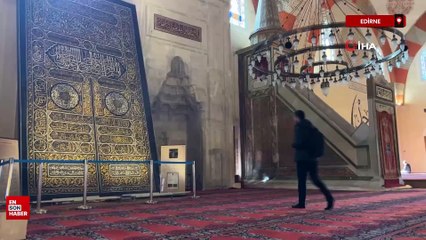 Kâbe Kapısının Örtüsü Edirne'de sergilenmeye başladı