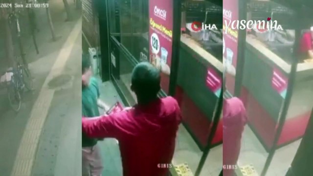 Cam kapıyı fark etmedi kafasını çarptı! Görenleri endişelendiren o anlar kameraya böyle yansıdı