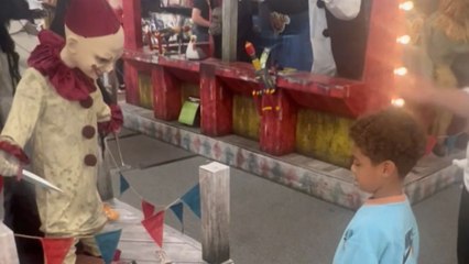 Little boy's fun turns into fear as scary figure haunts him in Halloween store