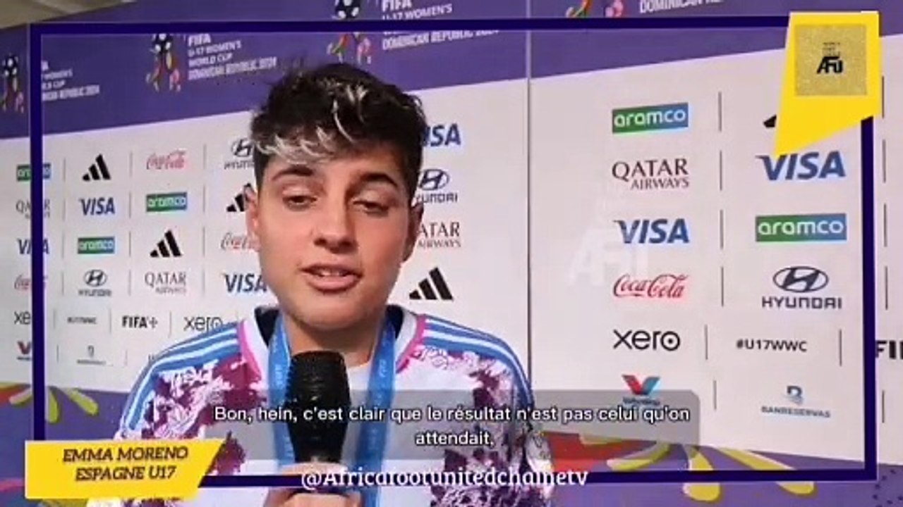 CDM Féminine U17 République Dominicaine  #Espagne  : Emma Moreno après la défaite en finale contre la #CoréeDuNord  ️ "C'est clair c'est pas le résultat que nous espérions""Pardon à Valence j'aurais aimé que nous ramenions la coupe à la maison
