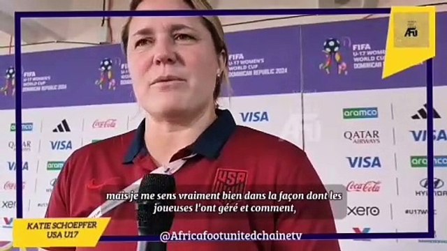 Coupe du Monde Féminine U17 République Dominicaine : Katie Schoepfer (Coach des #États_Unis ) fière de ses joueuses qui ont remporté la petite finale contre l'#Angleterre pour s’offrir la médaille de bronze ⚽
