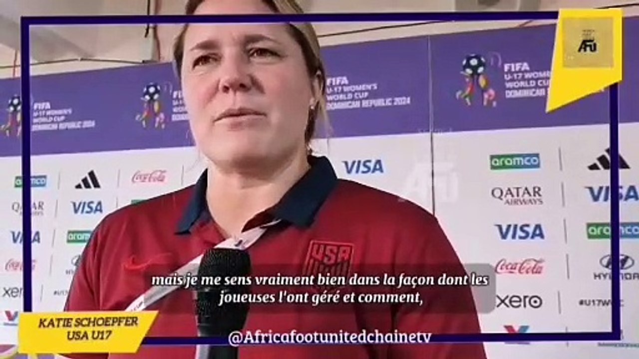 Coupe du Monde Féminine U17 République Dominicaine  : Katie Schoepfer (Coach des #États_Unis ) fière de ses joueuses qui ont remporté la petite finale contre l'#Angleterre  pour s’offrir la médaille de bronze  ⚽