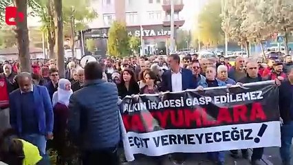 Diyarbakır'da gerçekleştirilen kayyıma karşı yürüyüş, Şeyh Sait Meydanı'na ulaştı