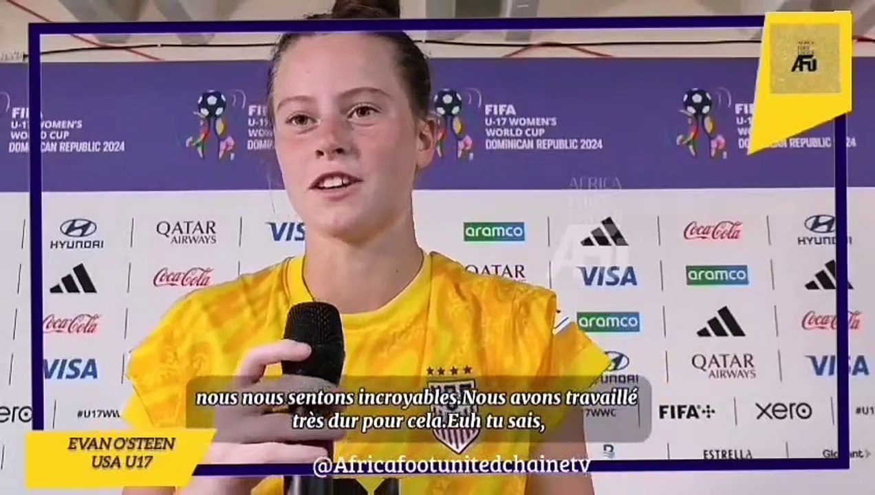 Coupe du Monde Féminine U17 République Dominicaine  : La réaction des joueuses des #États_Unis  après la victoire contre l'#Angleterre  ⚽