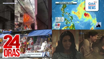 24 Oras: (Part 2) Bagyong Marce, lalo pang lumakas habang unti-unting lumalapit sa lupa; 15 bahay natupok sa Pasay; Burol sa isang bahay, damay; Mga nagtitinda ng Christmas decor, pila-pila na sa Dapitan St., atbp.