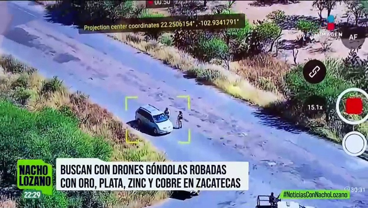 Buscan con drones las 6 góndolas con oro, plata, zinc y cobre robadas en Zacatecas