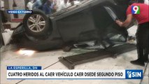 Cuatro personas heridas cuando vehículo cayó de segundo piso | Emisión Estelar SIN