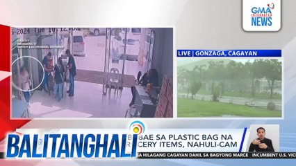 Pagtangay ng babae sa plastic bag na may lamang grocery items, nahuli-cam | Balitanghali