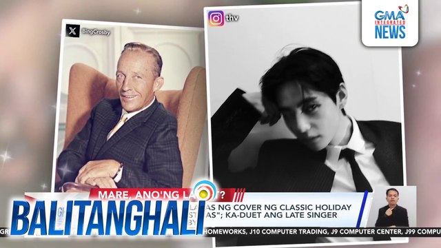BTS member V, maglalabas ng cover ng classic holiday song na White Christmas ; ka-duet ang late singer nito na si Bing Crosby | Balitanghali