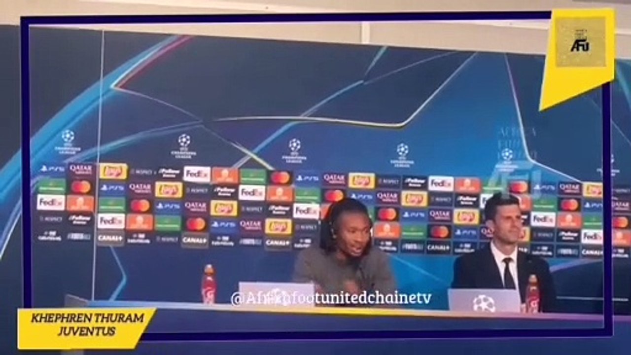 #LDCUEFA  #LOSC  #Juventus⚫⚪ Khéphren  ,le fils de Lilian Thuram en conférence d’avant match️ : « Mon père et mon frère m'ont appelé après le match d'Udine : ils m'ont félicité, mais d'habitude quand j'ai de leurs nouvelles c'est d'abord pour