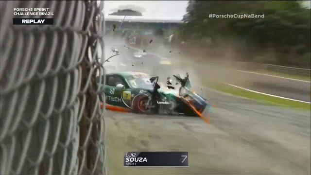 Porsche Sprint Challenge Brasil 2024 Interlagos 3 Race 1 Souza Big Crash