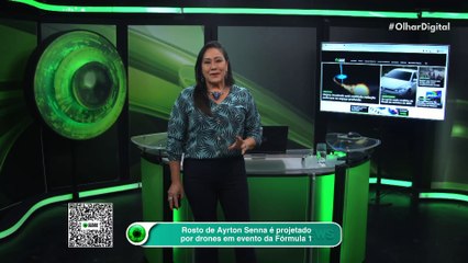 Rosto de Ayrton Senna é projetado por drones em evento da Fórmula 1