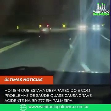 Morador de Umuarama sofre acidente em Palmeira após dirigir em zigue-zague na BR-277