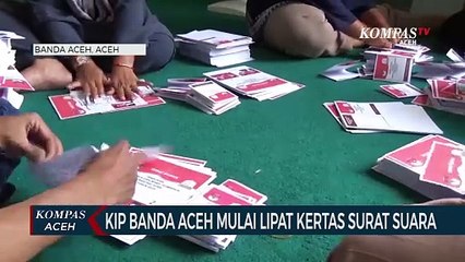 KIP Banda Aceh Mulai Lipat Kertas Surat Suara Pilkada