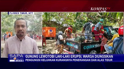 Posko Pengungsian Gunung Ile Lewotobi Minim Penerangan dan Alat Tidur