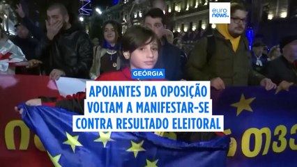 Milhares de apoiantes da oposição georgiana voltam a manifestar-se em protesto contra o resultado eleitoral "falseado"