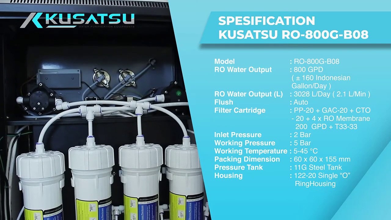 JUAL MESIN PENJERNIH AIR BERGARANSI 1 TAHUN -  KUSATSU LUXURY STEEL BOX RO-800G-B08