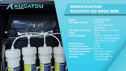 JUAL MESIN PENJERNIH AIR BERGARANSI 1 TAHUN -  KUSATSU LUXURY STEEL BOX RO-800G-B08