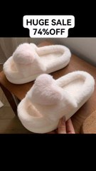 Three-dimensional Love Single Band Winter New Women Slipper Soft Heel Platform Warm Indoor Comfortable Home Fluffy Home Slippers