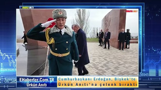 Cumhurbaşkanı Erdoğan, Bişkek'te Ürkün Anıtı'na çelenk bıraktı