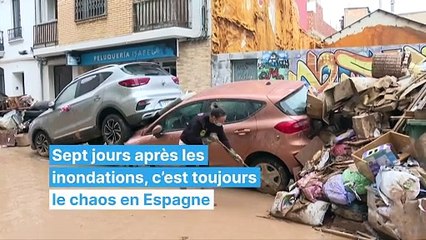 Sept jours après les inondations, c'est toujours le chaos en Espagne