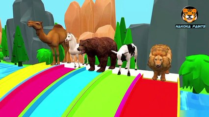 Lion, Cow, Bear, Duck ,Horse and Camel Guess the Escape Room Challenge Cartoon