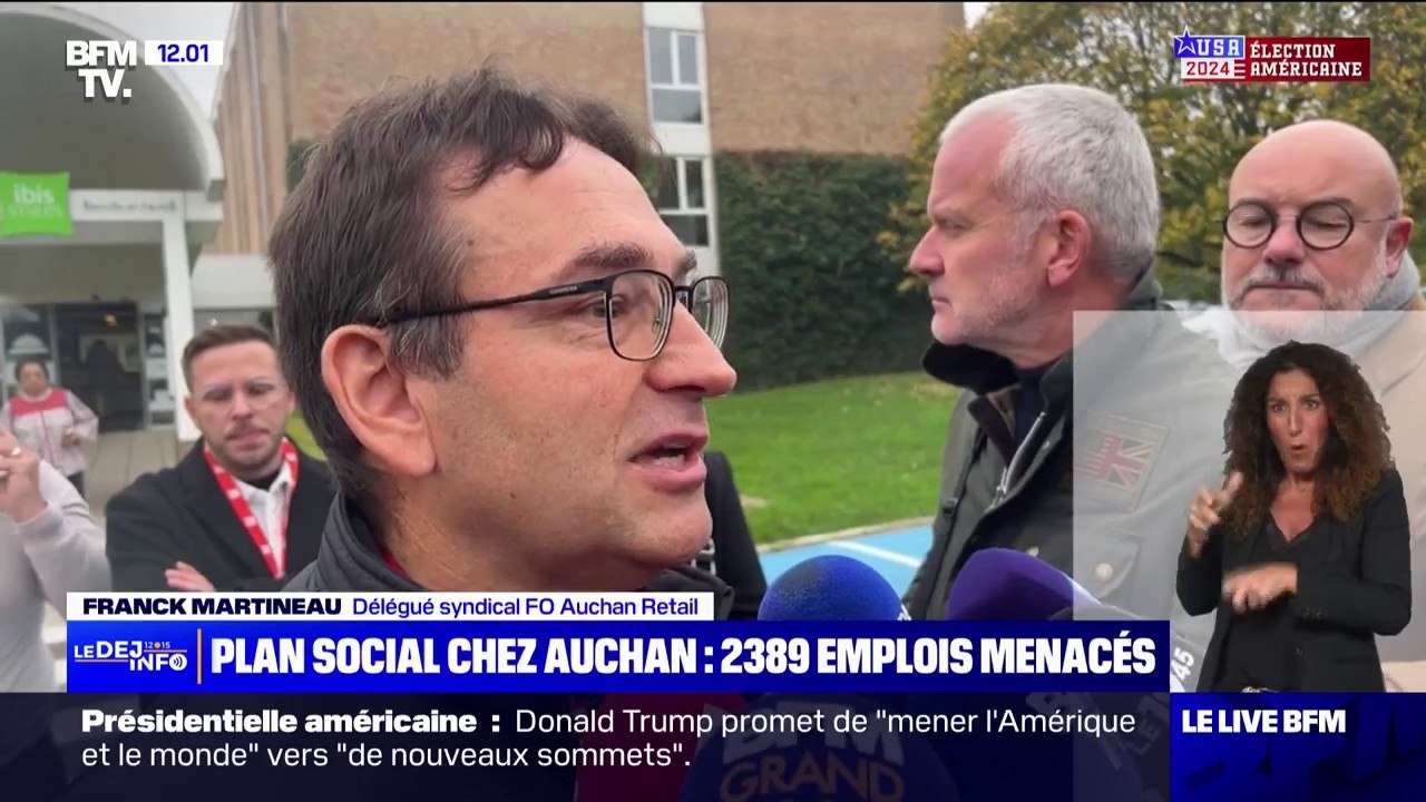 Plan social chez Auchan: "C'est choquant, c'est scandaleux", affirme Franck Martineau, délégué syndical FO Auchan Retail