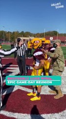 Emotional Surprise Reunion Between Brothers at Football Game