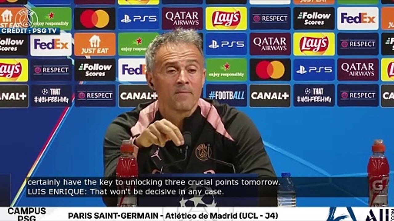 PSG : Le match face à l'Atlético de Madrid n'est pas décisif pour Luis Enrique