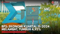 BPS: Ekonomi Kuartal III-2024 Melambat, Tumbuh 4,95%