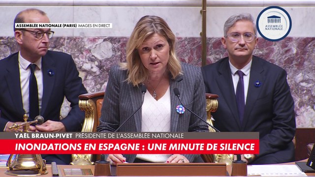 Une minute de silence a été observée à l’Assemblée en hommage aux victimes des inondations en Espagne