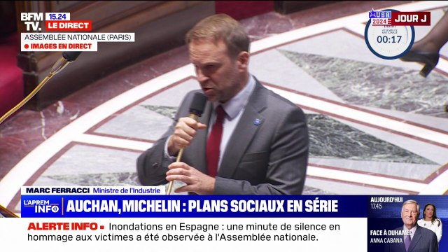 Plan social chez Michelin: Nous allons mettre tout le monde autour de la table pour parler de la reprise des sites , annonce Marc Ferracci, ministre de l'Industrie
