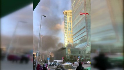 Levent'te bir AVM'nin güvenlik kulübesinde yangın çıktı