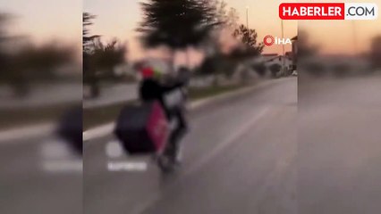 Isparta'da Motosiklet Sürücüsüne Tehlikeli Hareketler Nedeniyle Ceza
