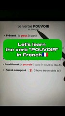 Let's learn the verb "POUVOIR" in French|Improve your French with us 