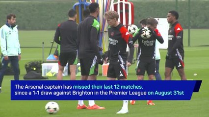 Odegaard returns to Arsenal training ahead of Inter clash