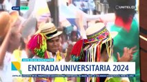 Estudiantes dan un adelanto de lo que será  la Entrada Folclórica Universitaria cochabambina 2024