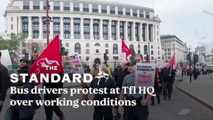 Bus Drivers Protest At Tfl Hq Over Working Conditons