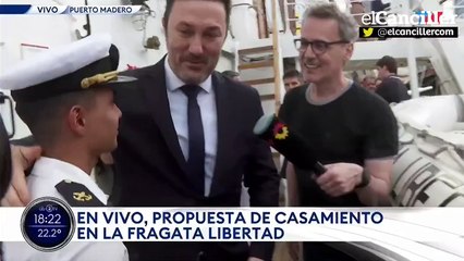 Luis Petri arruinó la propuesta de casamiento de un tripulante de la Fragata Libertad