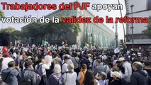 Protestan trabajadores del PJF frente a la SCJN, donde ministros discutirán la reforma judicial