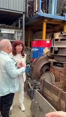 Cristina Kirchner recorrió una fábrica en Avellaneda