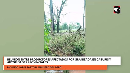 Reunión entre productores afectados por granizada en Cabureí y autoridades provinciales
