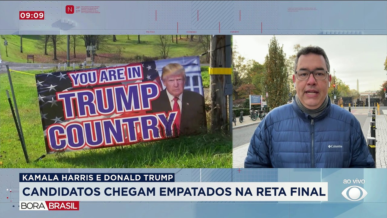 Kamala e Trump chegam empatados na reta final das eleições americanas