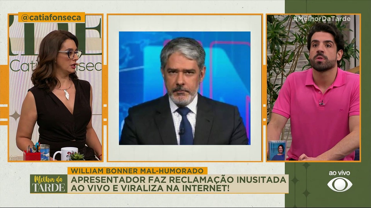 William Bonner mal-humorado? Apresentador faz reclamação ao vivo e viraliza