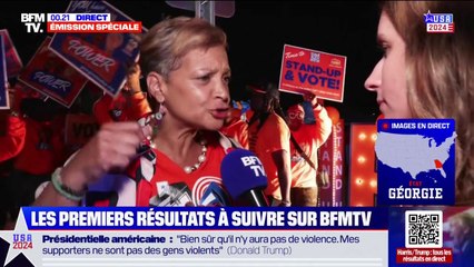 Élection américaine: "On organise un espace de festivités pour encourager les gens à aller voter", à Atlanta, des militants avec musique et pancartes devant les bureaux de vote
