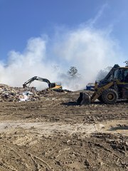 Fire burns at recycling centre, South Kempsey, NSW  November 2024