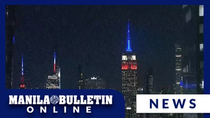 Iconic Empire State Building lit in red, white and blue as Americans vote