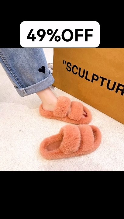 Women Fur Warm Winter Furry Fur Shoes Fluffy Plush Slippers Home House Indoor Shoes Bedroom Slippers Female Ladies