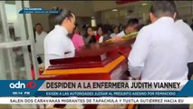 Entre aplausos despiden a Judith Vianney, enfermera asesinada en Oaxaca