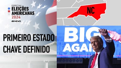 Trump vence na Carolina do Norte com 50,8% dos votos contra 48,1% de Kamala | ELEIÇÕES EUA
